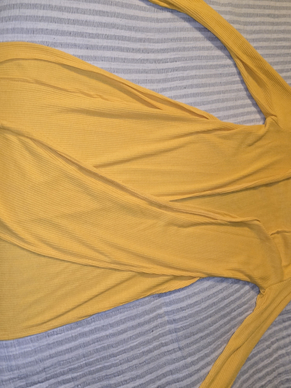 Mustard Yellow Ribbed Long Sleeve Boutique Brand Cardigan Medium
